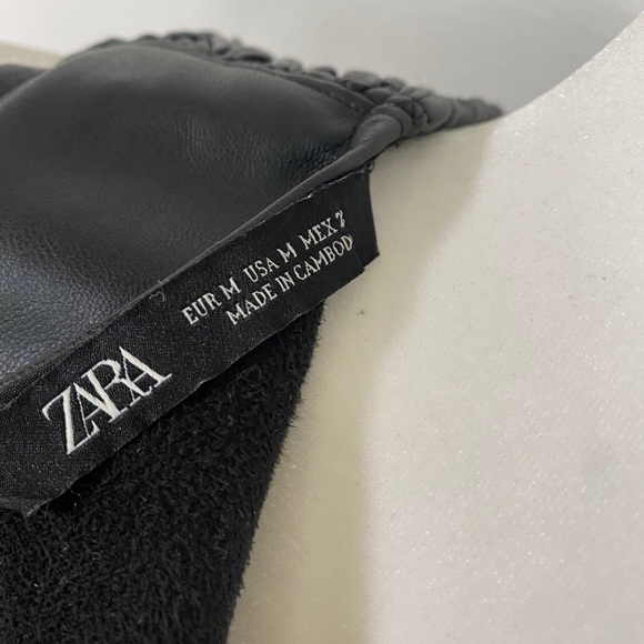 Zara basket weave faux leather body con dress - Picture 3 of 3